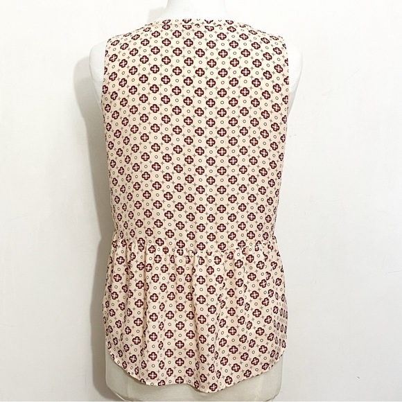 LOFT Outlet peplum waist half button front sleeveless high low lightweight top S - Picture 5 of 7